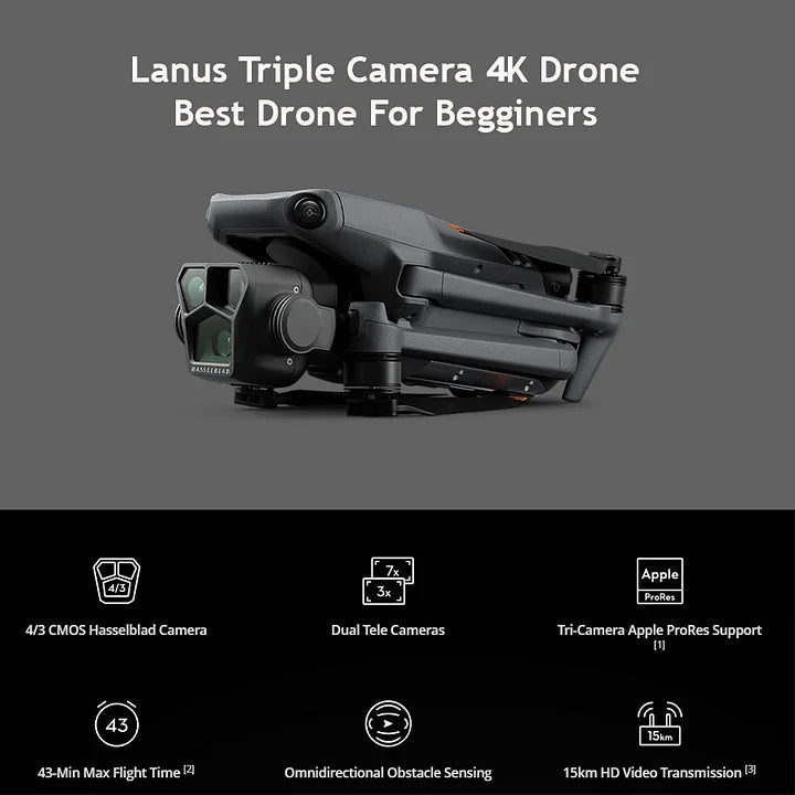 4K HD Camera Drone – Foldable, Easy to Fly, Long Battery Life